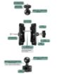 Motorcycle Mirror Mount Holder for GoPro, Insta360, DJI - 25mm Ball Head - 2
