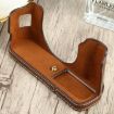 FUJIFILM X100V PU Leather Camera Half Case Base, 1/4" Thread, Coffee - 3