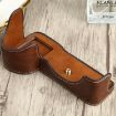 PU Leather Camera Half Case Base for Sony A7R IV - 1/4" Thread (Coffee) - 2
