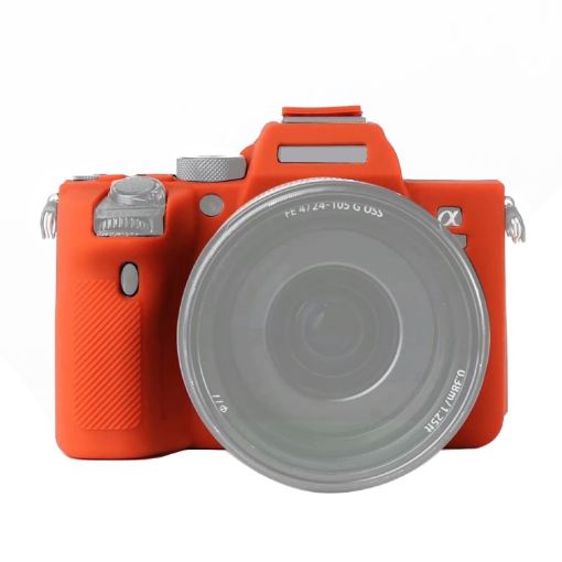 Sony A7R4 Orange Soft Silicone Protective Case Cover - 1