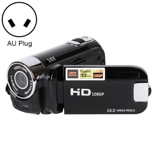 HD 16MP Home Travel DV Camera, 16X Zoom, AU Plug, Black - 1