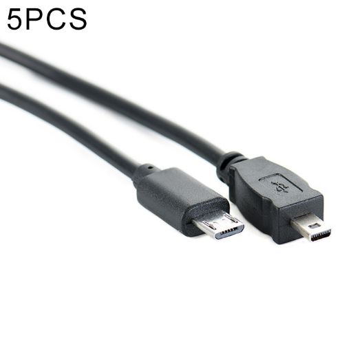 5 PCS 30cm Micro USB to Mini 8 Pin OTG Cable for Nikon (Black) - 1