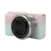 Sony ZV-E10 Soft Silicone Protective Case - Pink Green Cover - 4