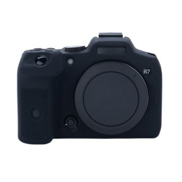 Canon EOS R7 Soft Silicone Protective Case - Black Cover - 1