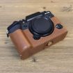 FUJIFILM X-T5 PU Leather Camera Half Case Base, 1/4" Thread, Coffee - 4
