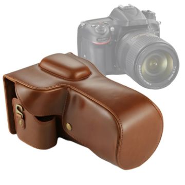 Nikon D7200/D7100/D7000 Camera Case Bag PU Leather (Brown) 18-200/18-140mm - 1