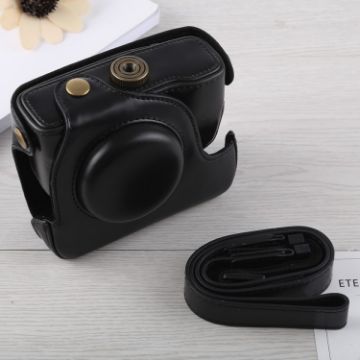 Canon G16 Full Body Camera Case Bag with Strap, PU Leather, Black - 1