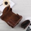 Canon G16 Full Body Camera PU Leather Case Bag with Strap - Coffee - 5