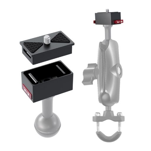 Metal Quick Release Base Adapter for GoPro, Insta360, DJI - Black - 1