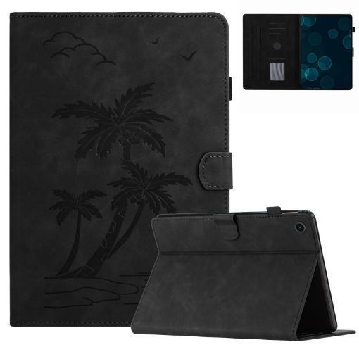 Samsung Galaxy Tab A8 10.5 2021 Coconut Tree Leather Case Black - 1