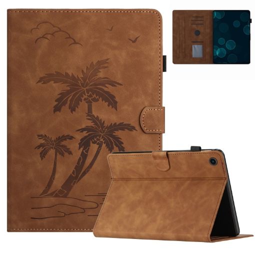 Samsung Galaxy Tab A8 10.5 2021 Coconut Tree Leather Case Brown - 1
