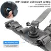 Adjustable 4 in 1 Body Mount Belt Chest Strap with Mount & Screw - Grey - 5
