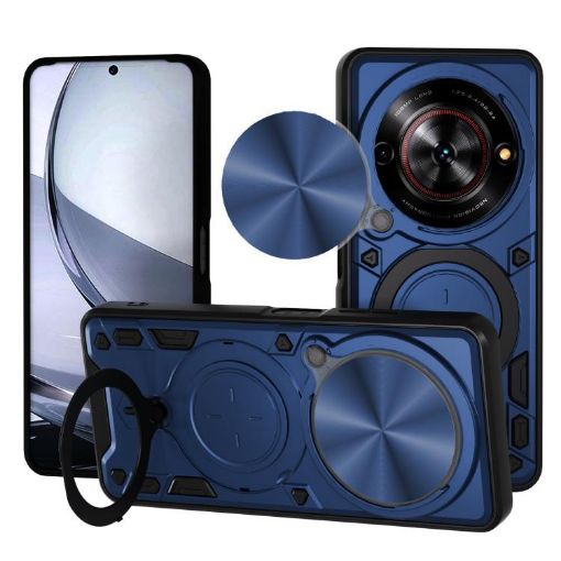 ZTE nubia Focus/Blade A75 5G Blue CD Texture Camshield Case with Holder - 1
