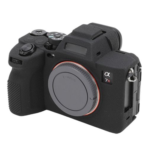 Sony ILCE7RM5/A7R5 Litchi Texture Silicone Protective Case Black - 1