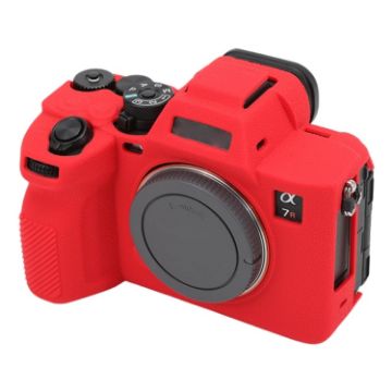 Sony ILCE7RM5/A7R5 Red Litchi Texture Silicone Protective Case - 1