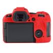 Canon EOS R6 Mark II Red Litchi Texture Silicone Protective Case - 3