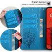 OPPO Find X8 Ultra Blue Leather Phone Case - Tree & Deer Embossed Design - 6