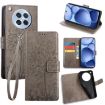 OPPO Find X8s Grey Leather Phone Case - Tree & Deer Embossed Design - 1