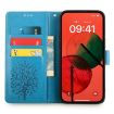 Realme 14 5G Blue Leather Phone Case - Tree & Deer Embossed Design - 4