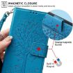 Realme 14 5G Blue Leather Phone Case - Tree & Deer Embossed Design - 7