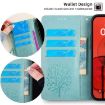 Realme 14 5G Green Leather Phone Case - Tree & Deer Embossed Design - 6