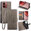 Realme P3 Ultra 5G Grey Leather Phone Case - Tree & Deer Embossed - 1