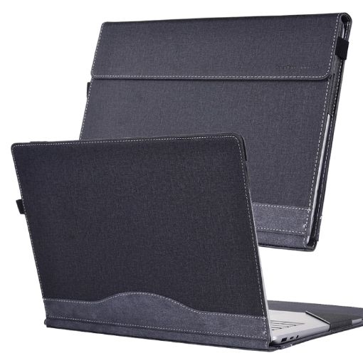 Microsoft Surface Laptop 6 15" Cloth Texture Leather Case - Space Ash - 1