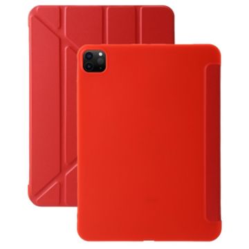 iPad Pro 13 2024 Red TPU Flip Leather Tablet Case with Holder - 1