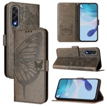 OnePlus Ace 5 Ultra Grey Embossed Butterfly Leather Phone Case - 1
