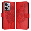 Realme 14 5G/P3 5G India Red Embossed Butterfly Leather Case - 2