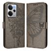 Realme 14 5G/P3 5G India Grey Embossed Butterfly Leather Case - 2