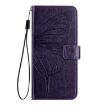 Realme Narzo 80/14 Pro 5G Embossed Butterfly Leather Case Dark Purple - 3