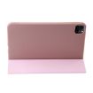 iPad Pro 13 2024 Rose Gold Leather Case - Three-fold Holder Flip Cover - 3