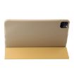 iPad Pro 13 2024 Gold Leather Case - Three-fold Holder Flip Cover - 3