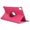 iPad Pro 13 2024 Leather Case Rose Red 360 Rotation Holder - 6