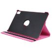 iPad Pro 13 2024 Leather Case Rose Red 360 Rotation Holder - 7