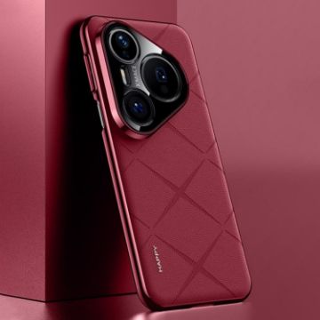 Huawei Pura 80 Pro Ultra 5G Wine Red Leather Phone Case - 1