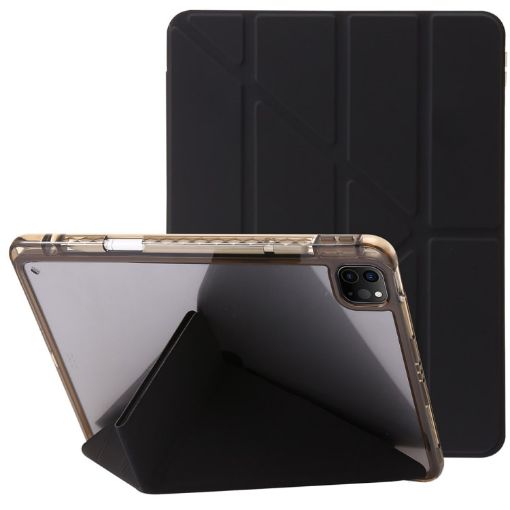 iPad Pro 13 2024 Black Clear Acrylic Leather Tablet Case - 1