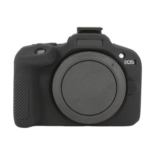 Canon EOS R100 Litchi Texture Silicone Protective Case - Black - 1