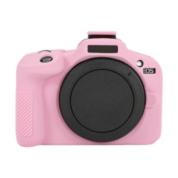 Canon EOS R100 Pink Litchi Texture Silicone Protective Case - 1