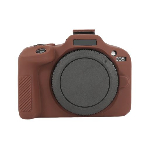 Canon EOS R100 Silicone Protective Case - Glossy Soft Coffee Cover - 1