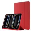 iPad Pro 13 2024 Red Leather Case with Pen Slot & Tri-fold Design - 1
