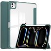 iPad Pro 13 2024 Dark Green TPU Leather Tablet Case - 3-Fold Cover - 1
