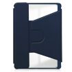 iPad Pro 13 2024 Dark Blue Transparent Rotation Case with Keyboard - 3