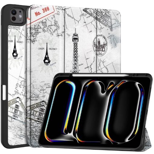 iPad Pro 13 2024 Eiffel Tower Leather Case with Pen Tray - 1