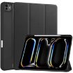 iPad Pro 13 2024 Black TPU Leather Case with Pen Tray & 3-Fold Holder - 1