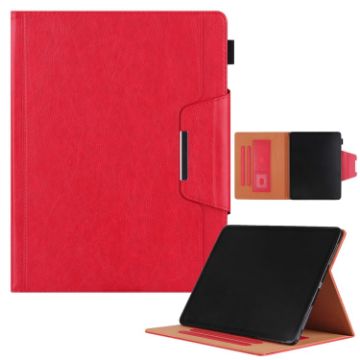 iPad Pro 13 2024 Red Leather Smart Case with Metal Buckle - 1