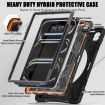 iPad Pro 13 2024 Rotatable Holder Silicone PC Case with Strap (Black) - 2