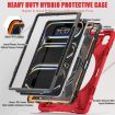iPad Pro 13 2024 Rotatable Holder Silicone PC Case with Strap - Red - 2