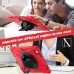 iPad Pro 13 2024 Rotatable Holder Silicone PC Case with Strap - Red - 4
